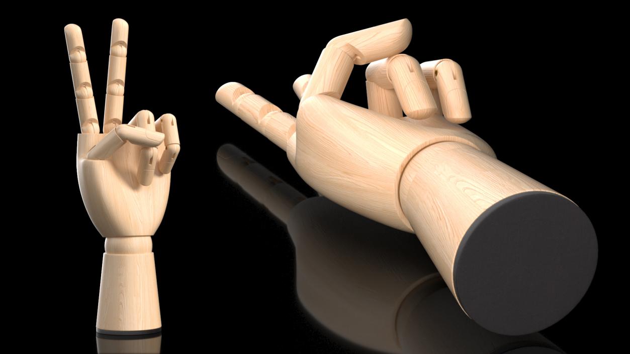 Mannequin Hand for Drawing Peace Pose 3D