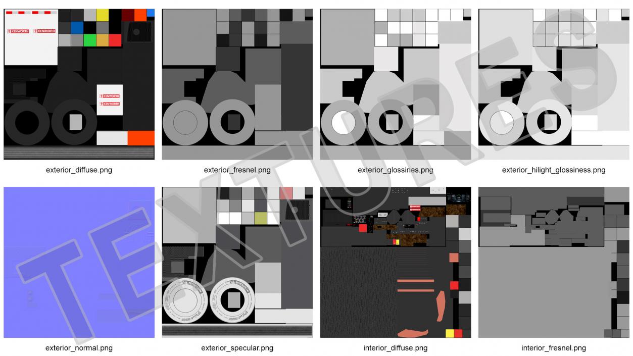 3D Kenworth T680 Truck Rigged