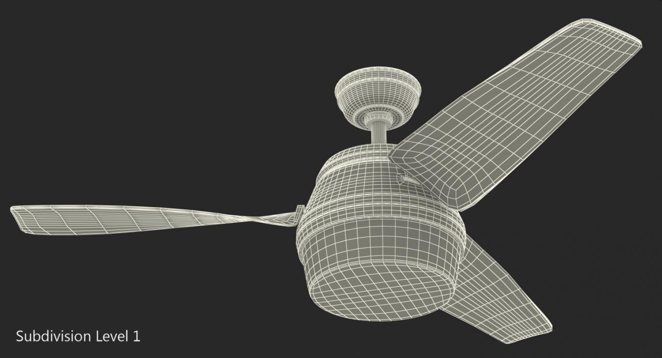 3D model Chromium Ceiling Fan