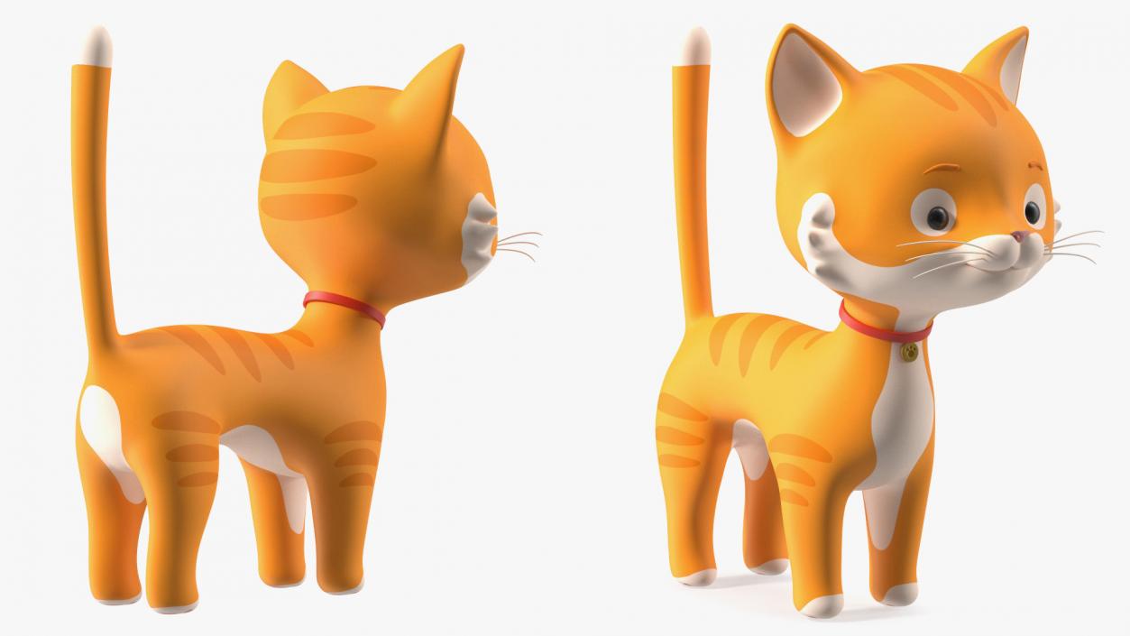 3D Funny and Cute Cartoon Cat Rigged model