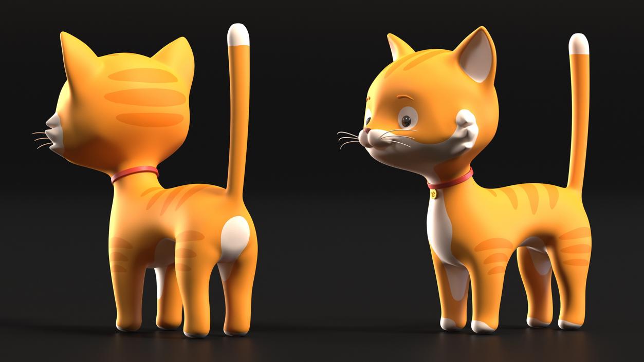 3D Funny and Cute Cartoon Cat Rigged model