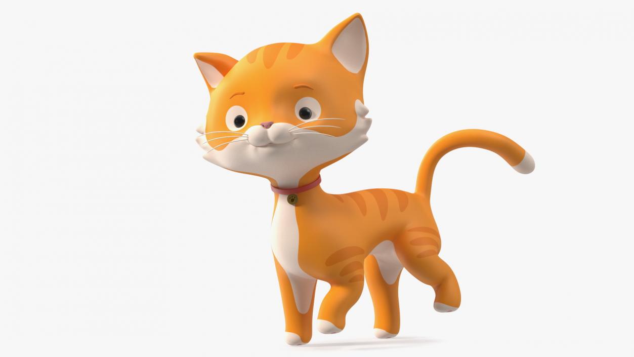 3D Funny and Cute Cartoon Cat Rigged model