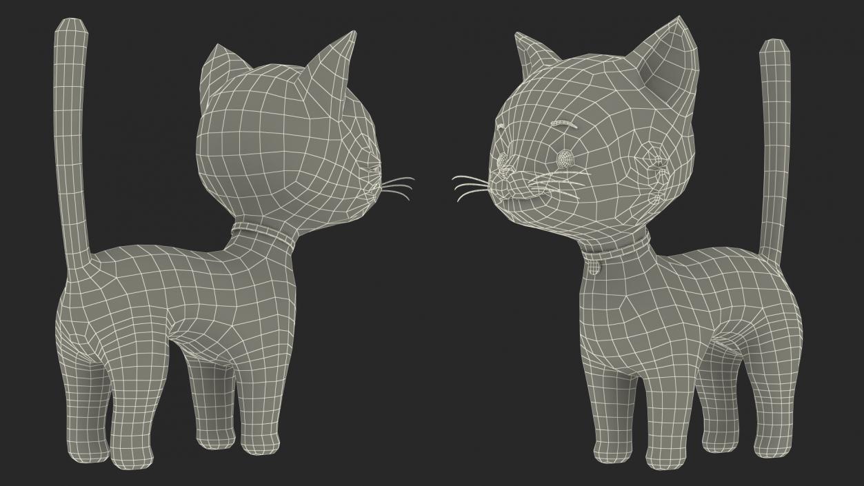 3D Funny and Cute Cartoon Cat Rigged model