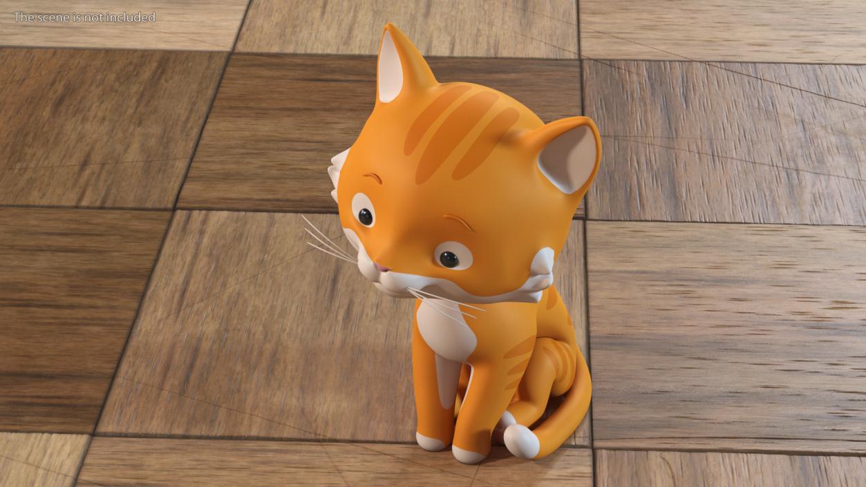 3D Funny and Cute Cartoon Cat Rigged model