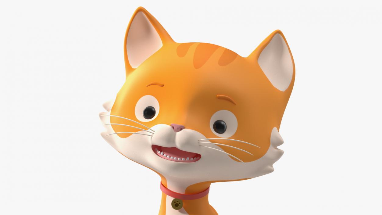 3D Funny and Cute Cartoon Cat Rigged model