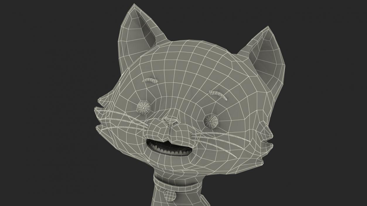 3D Funny and Cute Cartoon Cat Rigged model