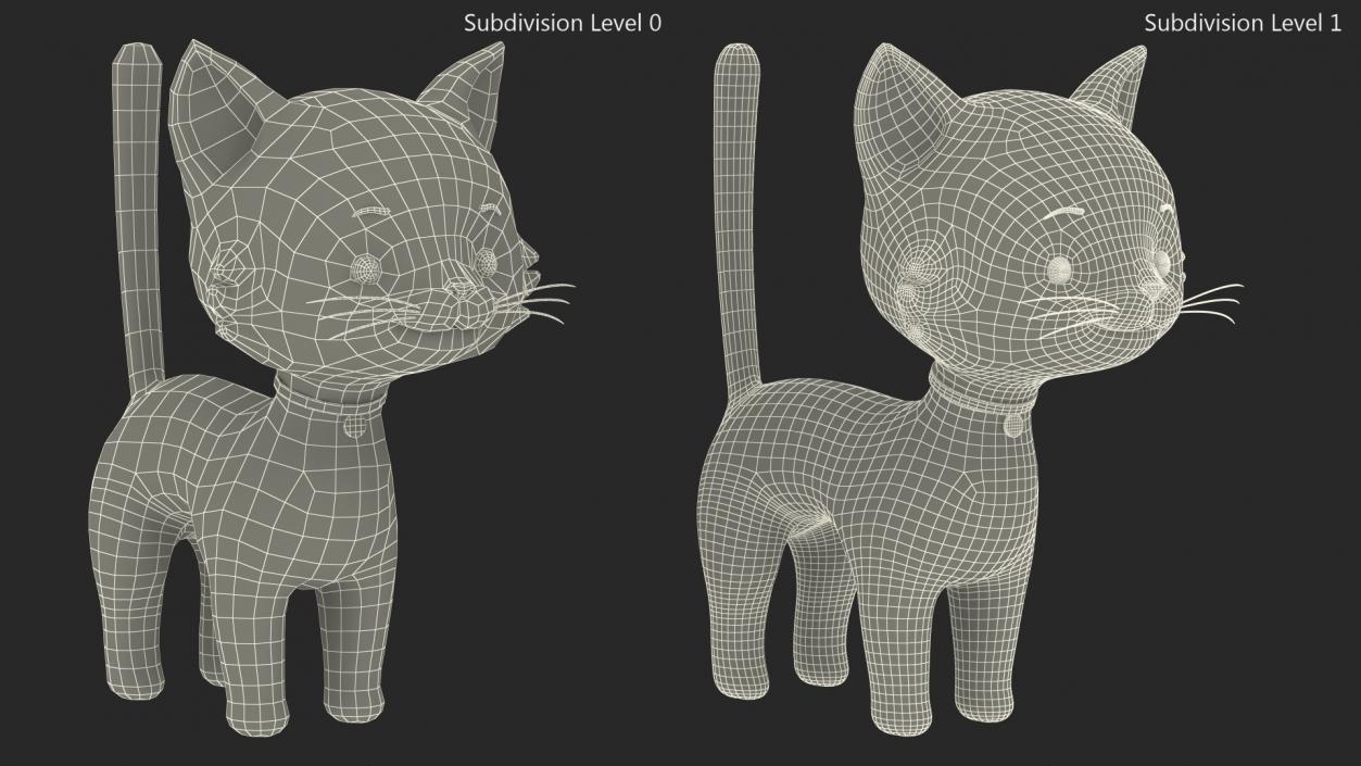 3D Funny and Cute Cartoon Cat Rigged model