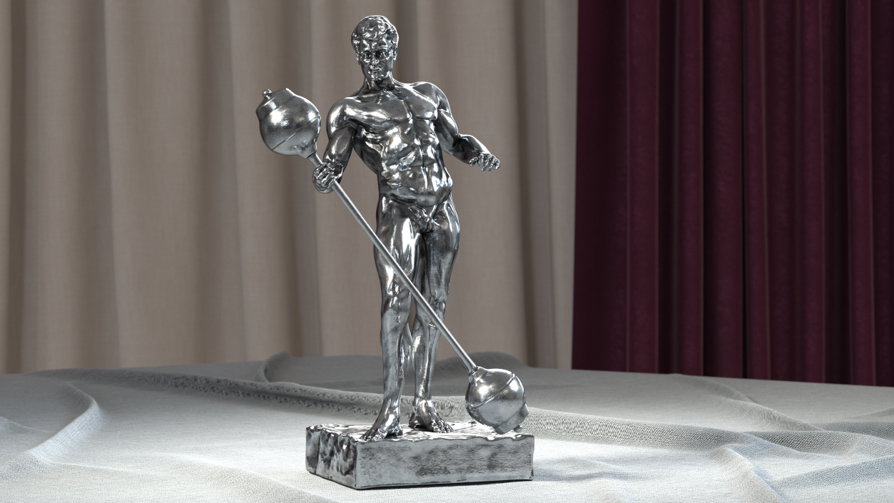 3D Bodybuilding Winner Silver Statue model