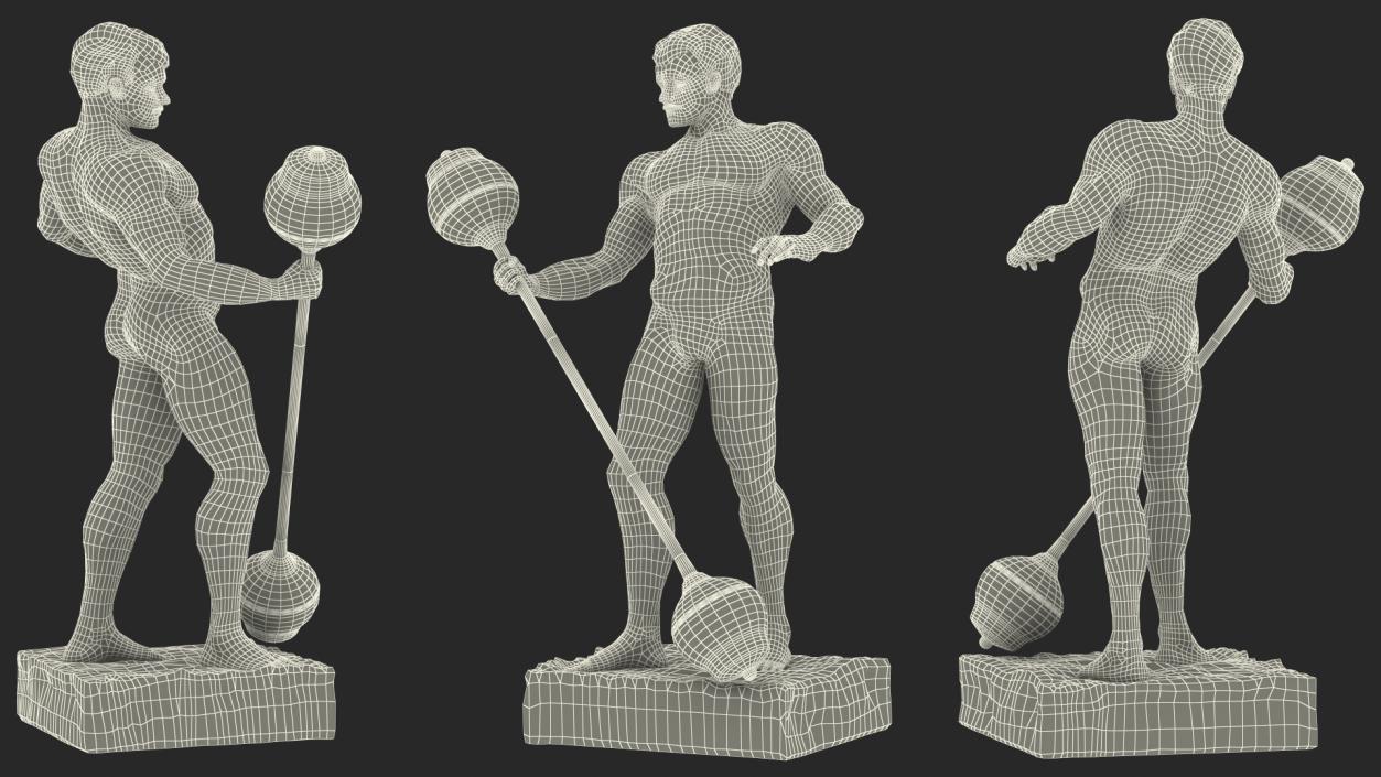 3D Bodybuilding Winner Silver Statue model