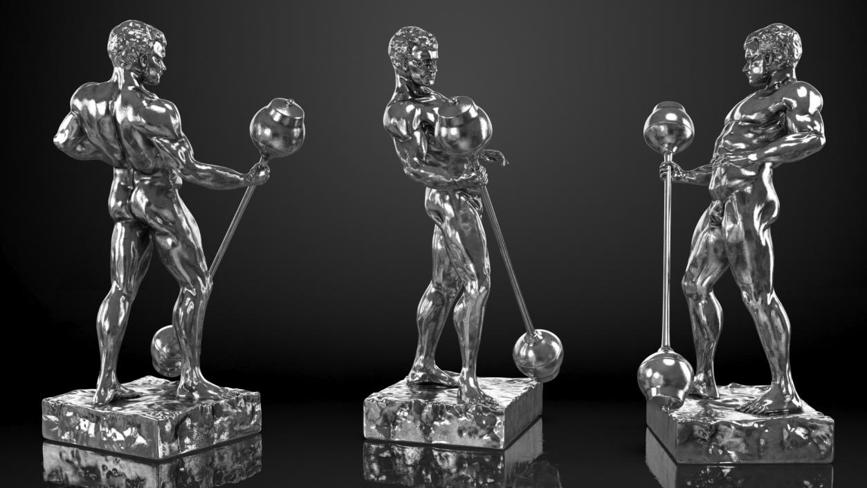 3D Bodybuilding Winner Silver Statue model