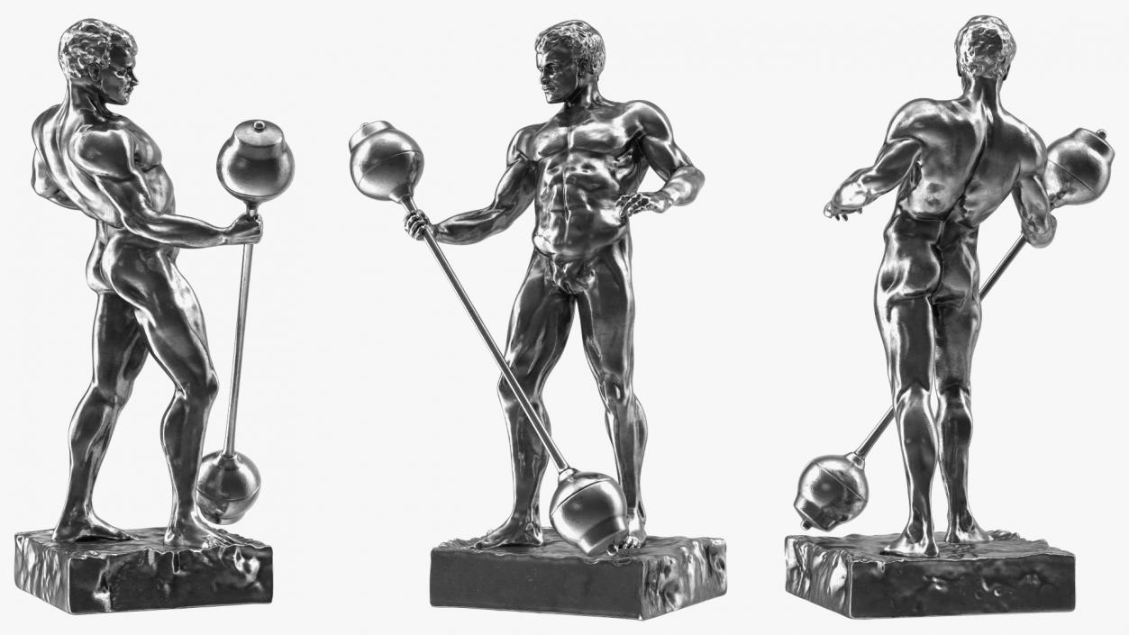 3D Bodybuilding Winner Silver Statue model