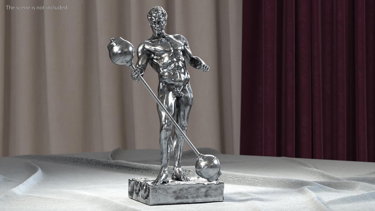 3D Bodybuilding Winner Silver Statue model