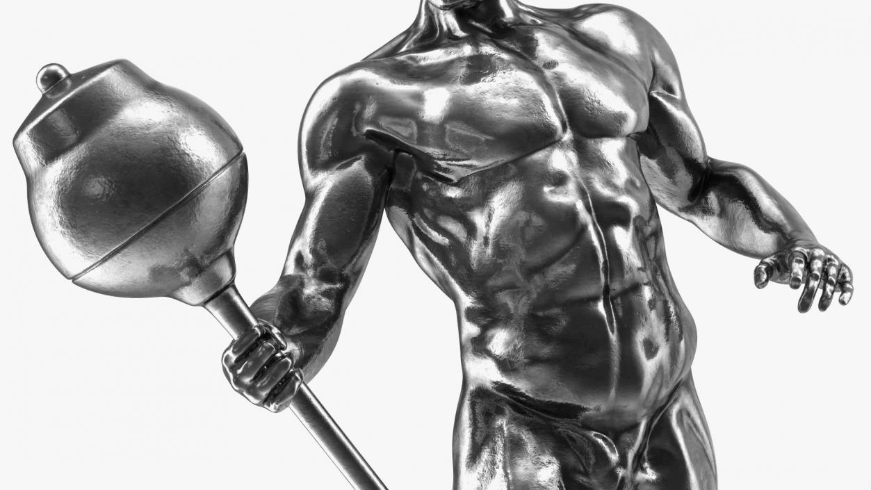 3D Bodybuilding Winner Silver Statue model