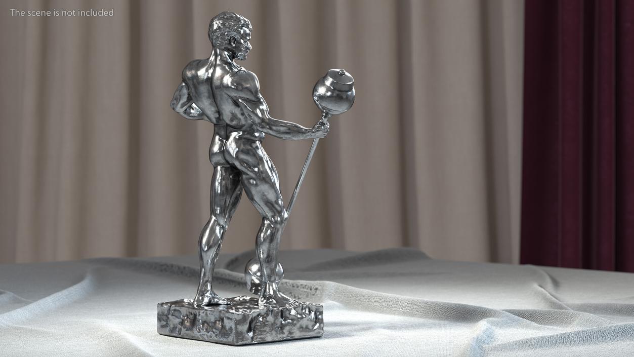 3D Bodybuilding Winner Silver Statue model