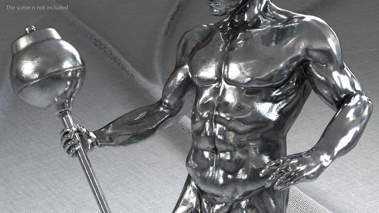 3D Bodybuilding Winner Silver Statue model