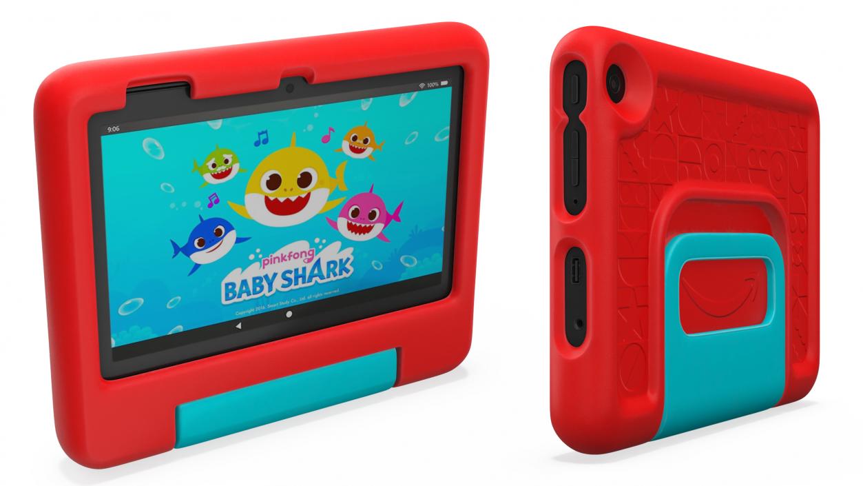 3D Tablet for Kids Amazon Fire 7 Red model