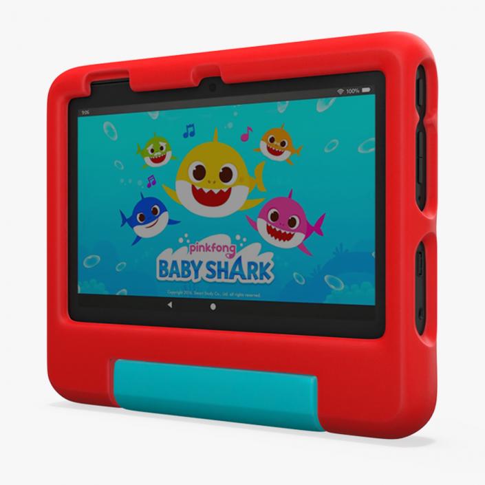 3D Tablet for Kids Amazon Fire 7 Red model