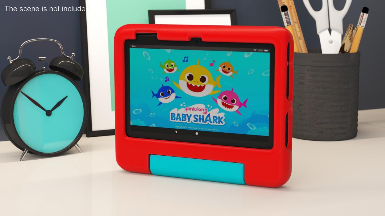 3D Tablet for Kids Amazon Fire 7 Red model