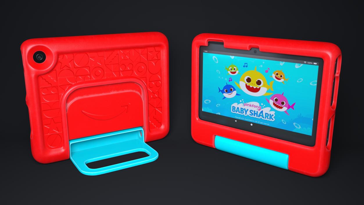 3D Tablet for Kids Amazon Fire 7 Red model