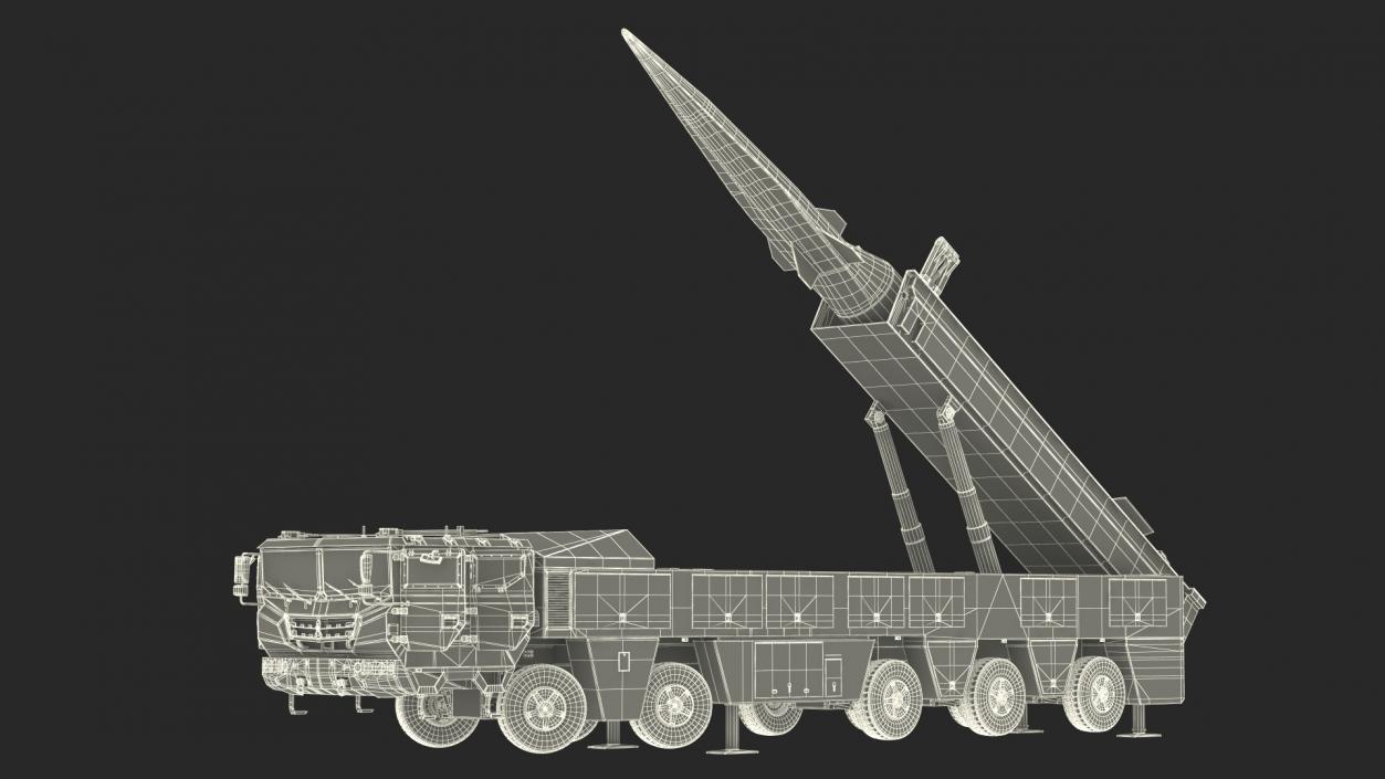 3D Strategic Missile on Road Mobile Vehicle Rigged for Maya