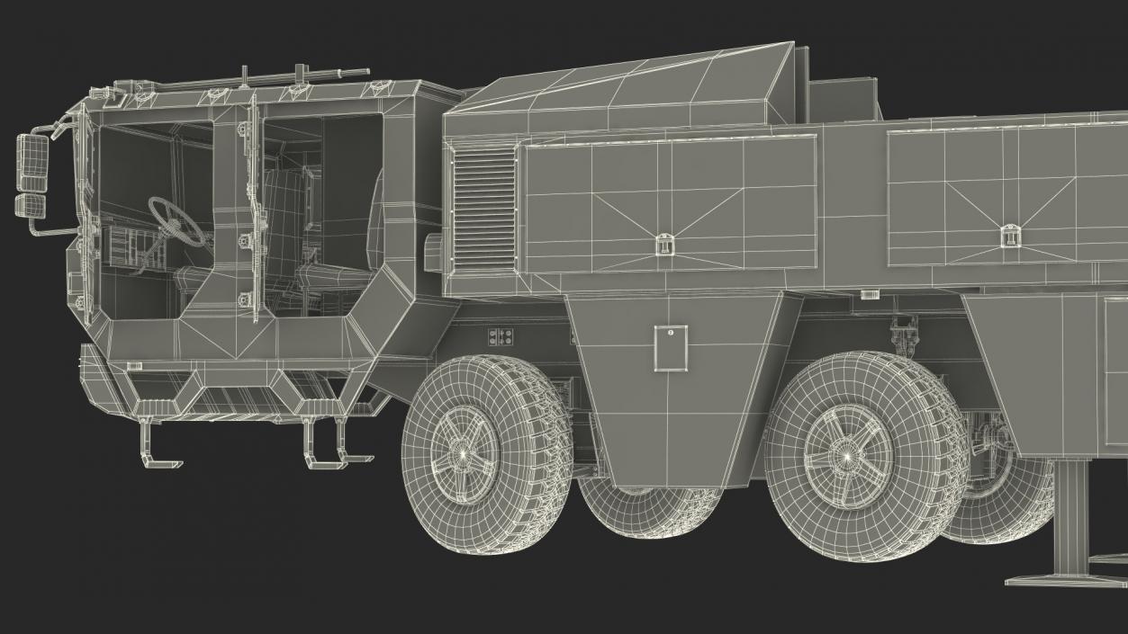 3D Strategic Missile on Road Mobile Vehicle Rigged for Maya