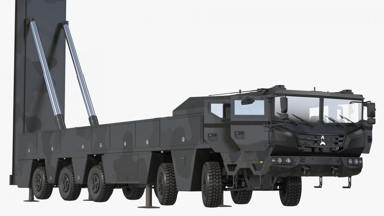 3D Strategic Missile on Road Mobile Vehicle Rigged for Maya