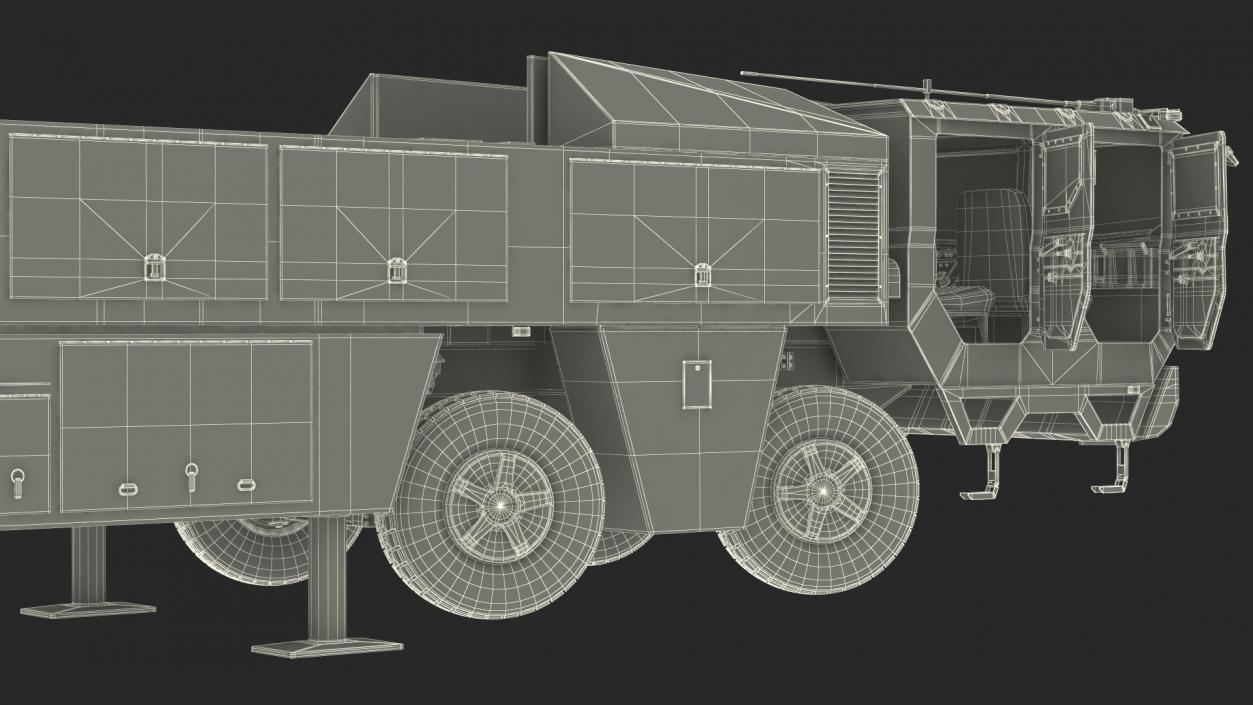 3D Strategic Missile on Road Mobile Vehicle Rigged for Maya