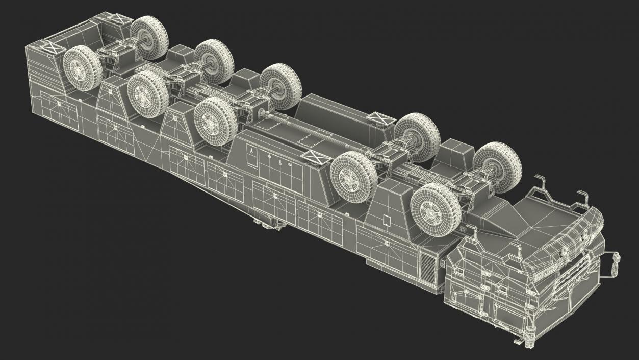 3D Strategic Missile on Road Mobile Vehicle Rigged for Maya