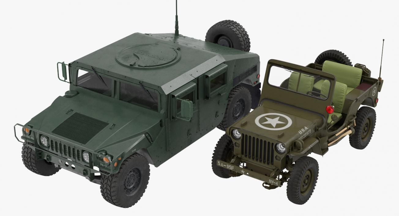 US Military Wheeled Vehicles Collection 3D model