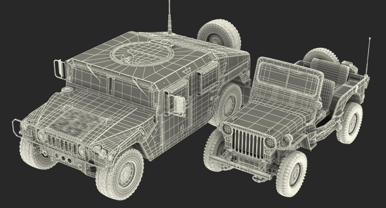 US Military Wheeled Vehicles Collection 3D model