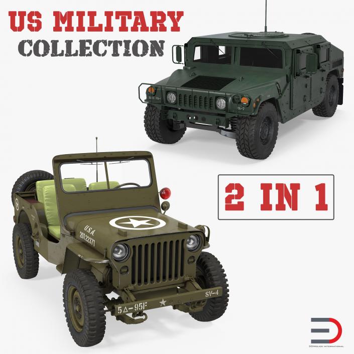 US Military Wheeled Vehicles Collection 3D model