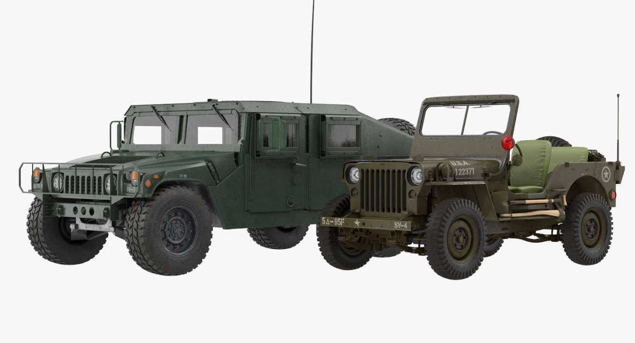 US Military Wheeled Vehicles Collection 3D model