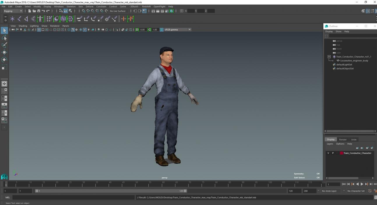 3D model Train Conductor Character