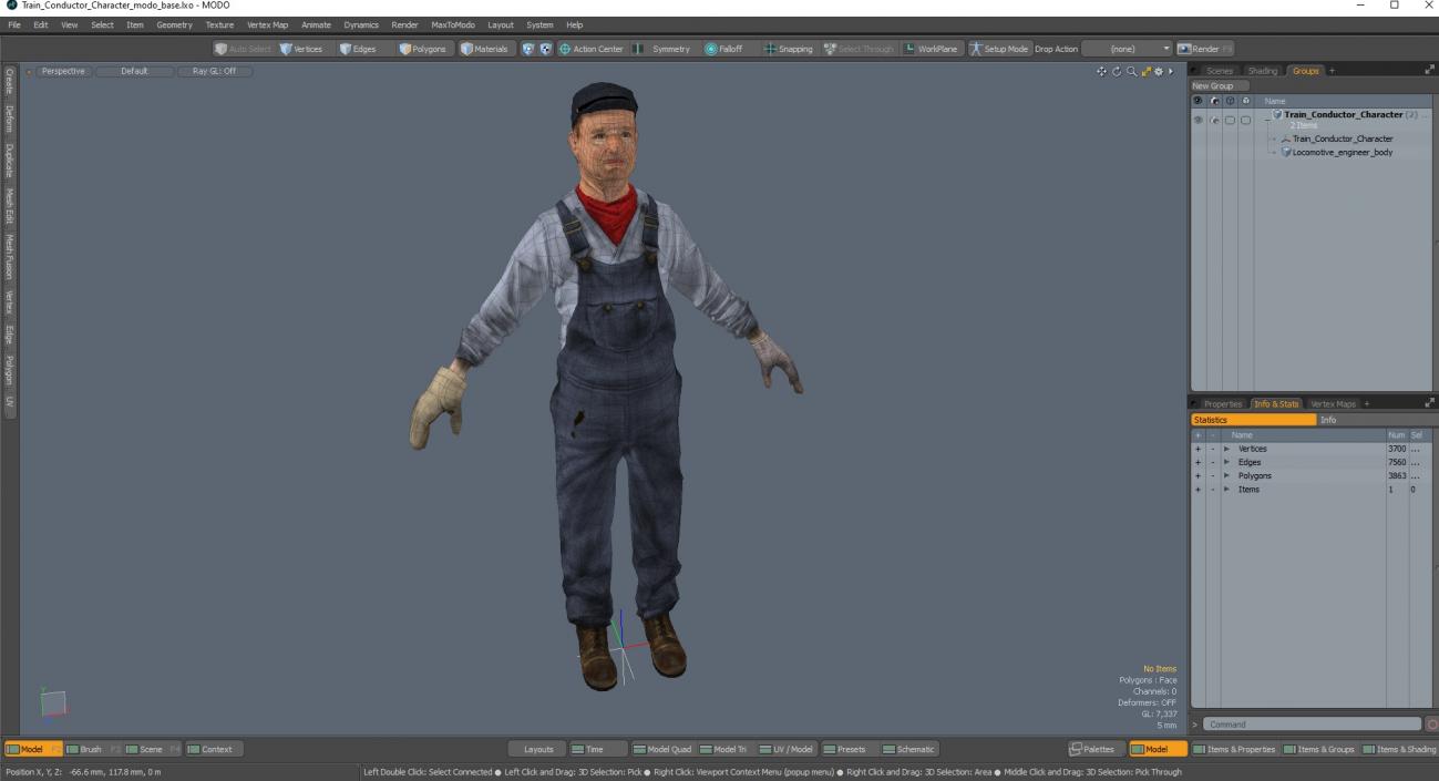 3D model Train Conductor Character