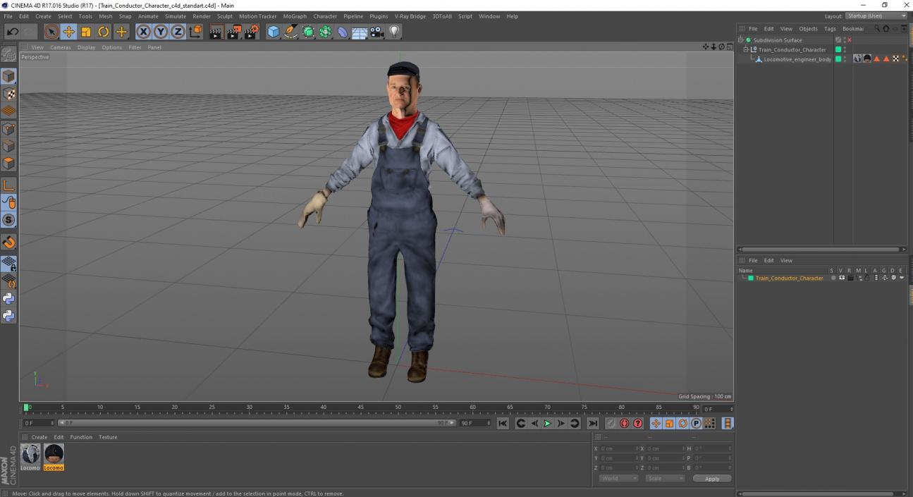 3D model Train Conductor Character