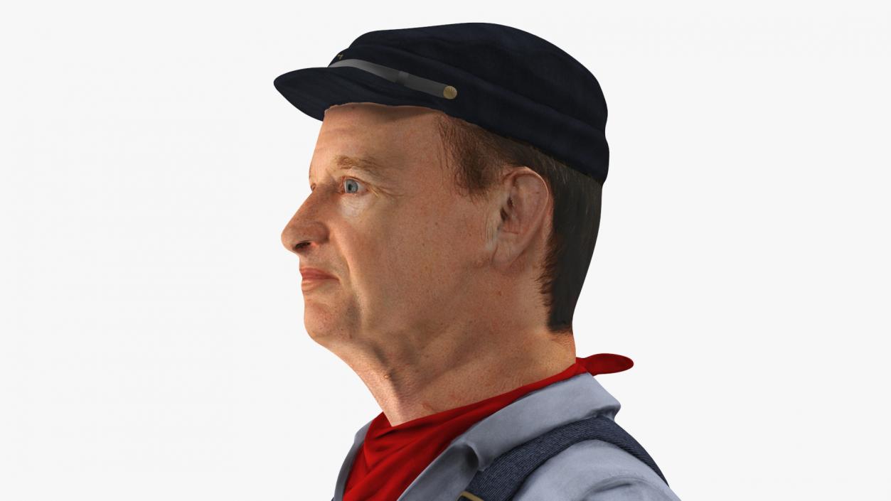 3D model Train Conductor Character