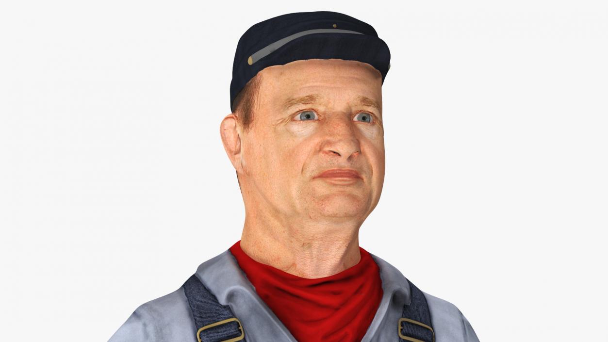 3D model Train Conductor Character