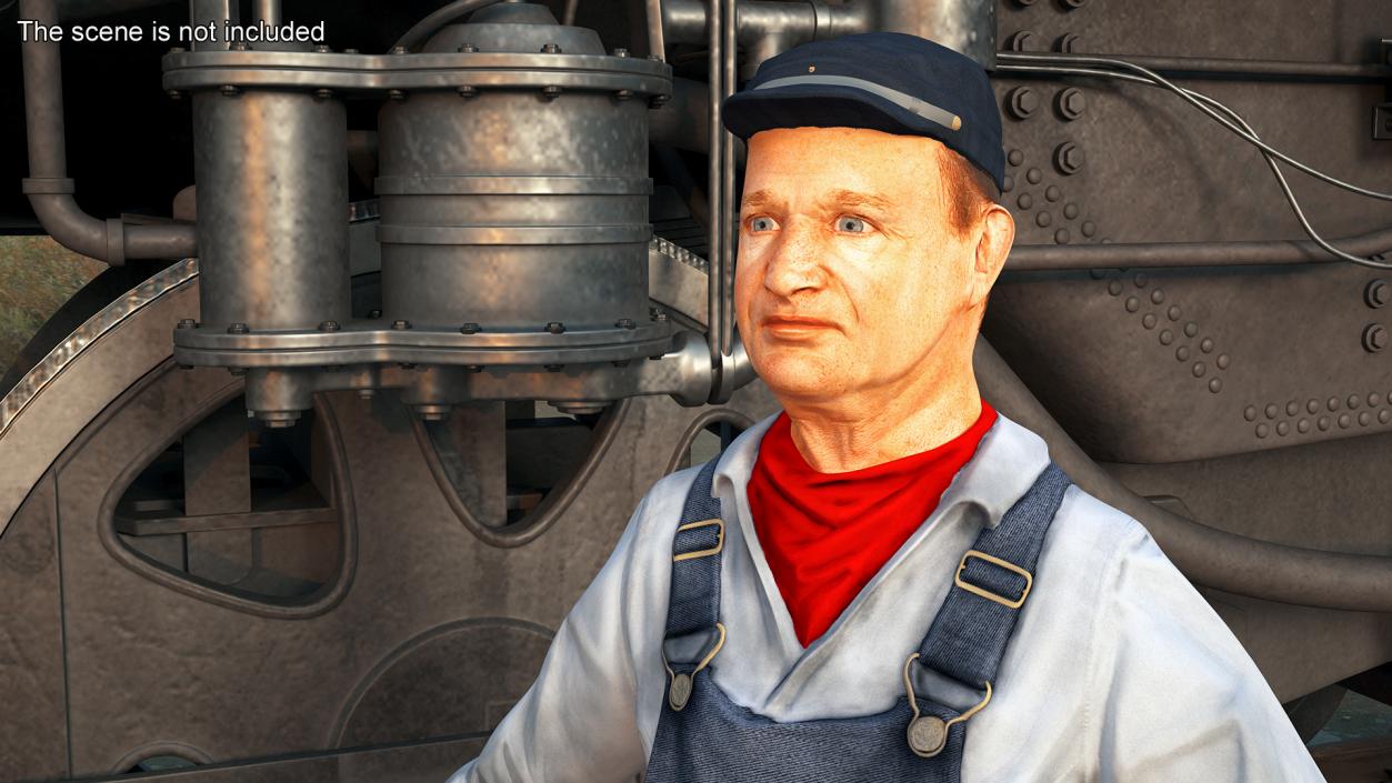 3D model Train Conductor Character