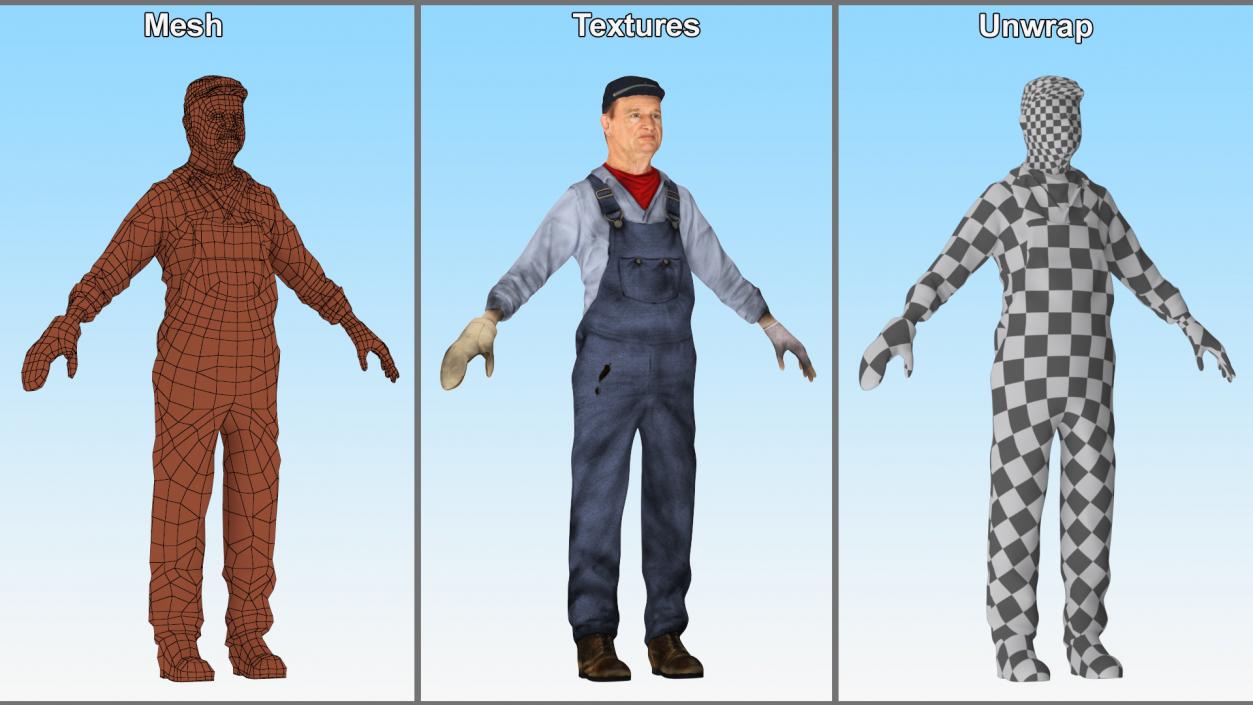 3D model Train Conductor Character