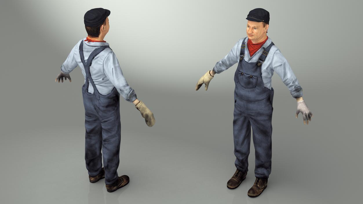 3D model Train Conductor Character