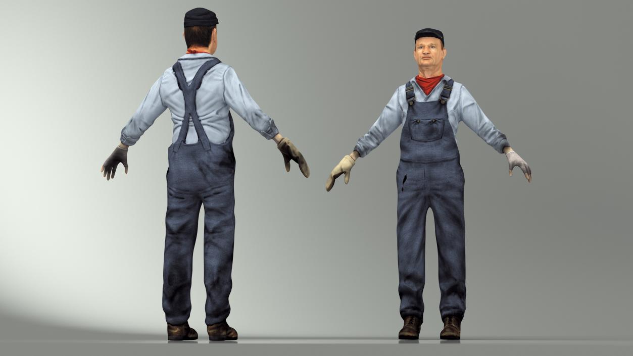 3D model Train Conductor Character