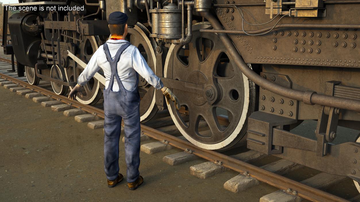 3D model Train Conductor Character