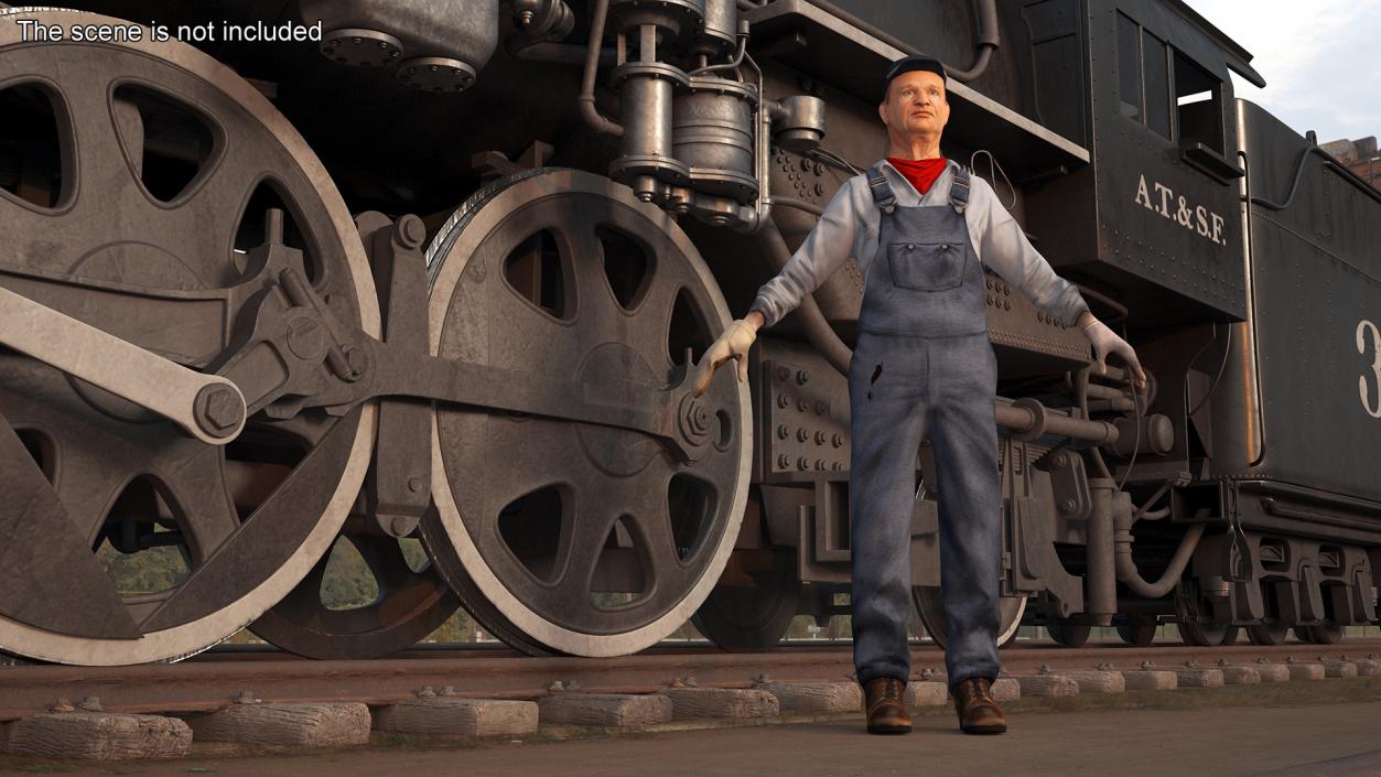 3D model Train Conductor Character