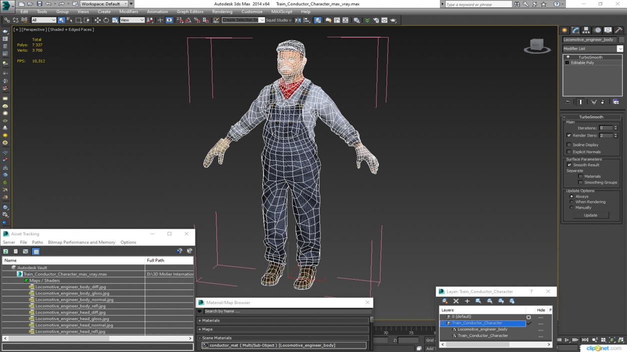 3D model Train Conductor Character