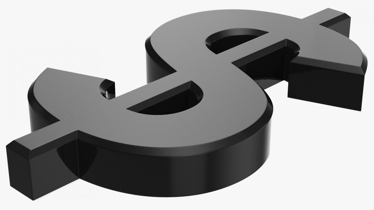 3D US Dollar Currency Symbol Plastic model