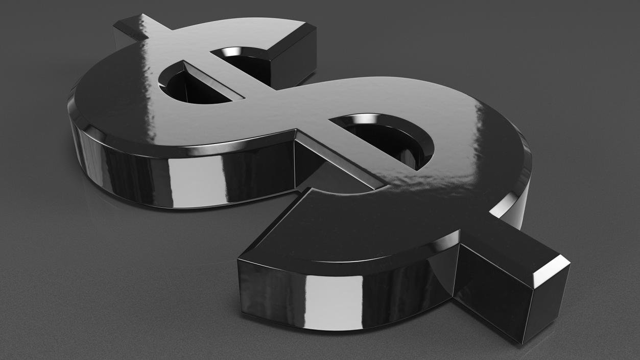 3D US Dollar Currency Symbol Plastic model