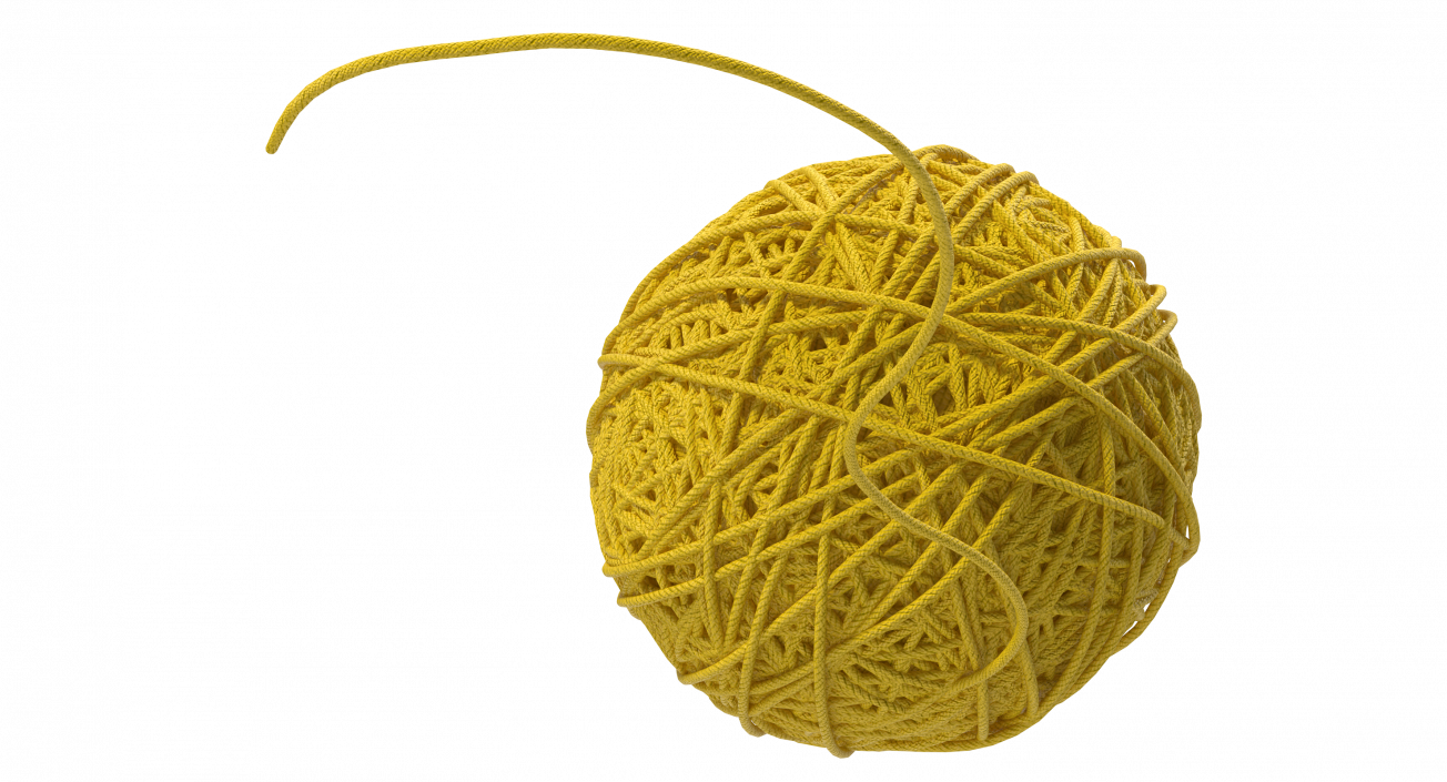 3D Yellow Thread Ball model