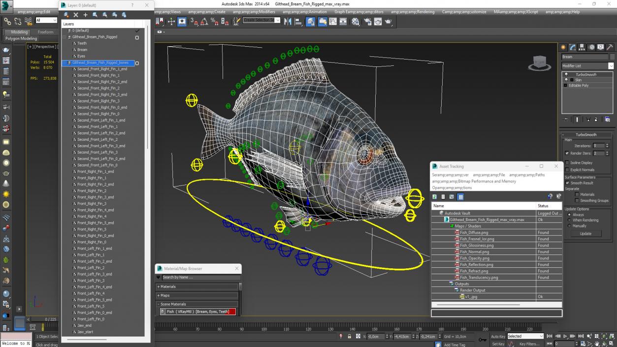 3D Gilthead Bream Fish Rigged