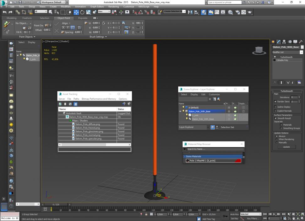 3D Slalom Pole With Base