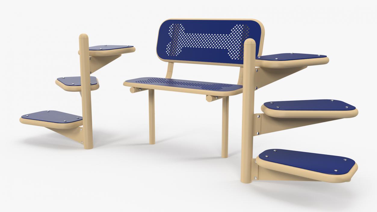 Pal Bench for Dog Park Blue 3D